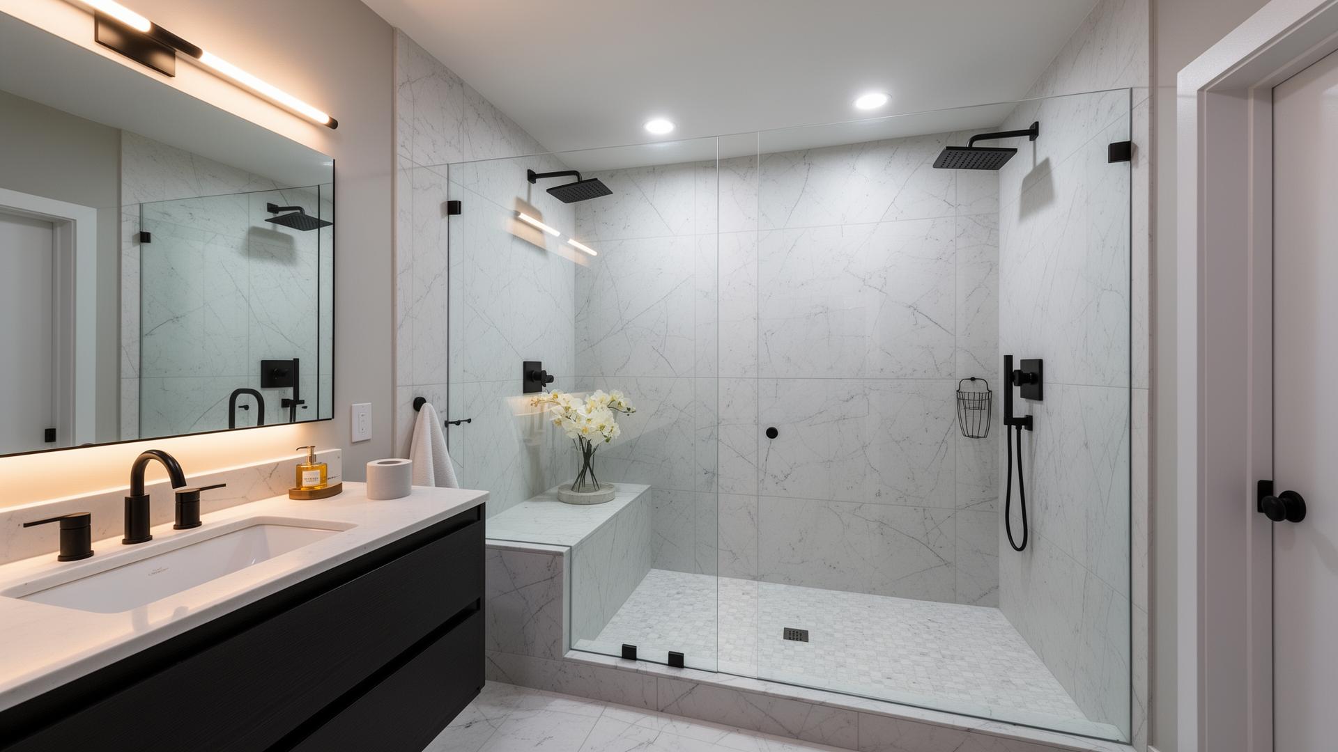 Modern bathroom remodel by Wright Way Services